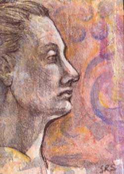 "Woman In Profile" by Sharon Stauffer, Mineral Point WI - Mixed Media